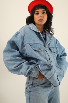 Jaqueta jeans ampla vintage