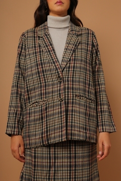 Imagem do cojunto xadrez saia + blazer vintage