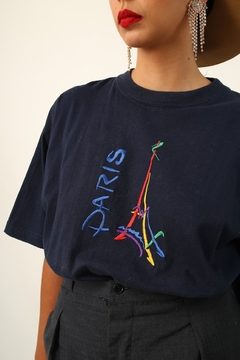 camiseta PARIS marinho vintage - comprar online