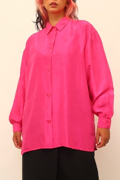 Camisa rosa PYONGAN 100% seda - comprar online