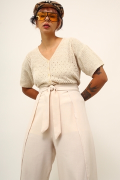 Blusa tricot creme vintage - loja online