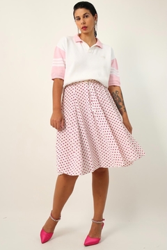 Imagem do Blusa polo branca com rosa vintage