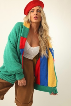 cardigan pulover verde color lego - comprar online