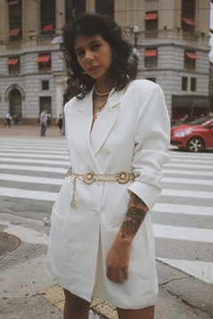 Maxi blazer off white ombreira Daslu verão 1998 - comprar online