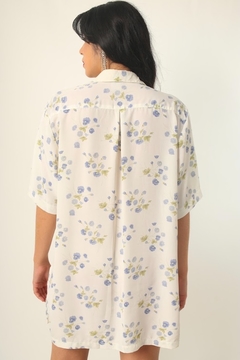 camisa floral vestido vintage na internet