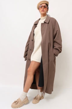 Trenc Coat longo forro lã removível mega pesado vintage - comprar online