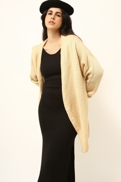 Cardigan maxi creme vintage - loja online