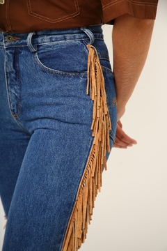 calça jeans classica franja vintage - comprar online