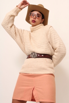 Tricot creme textura soverte vintage - loja online