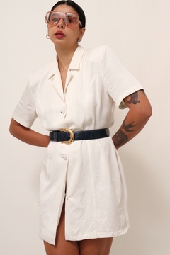 Vestido branco curto estilo blazer New York - comprar online