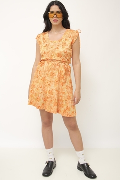 Imagem do Vestido laranja curto tira amarração vintage