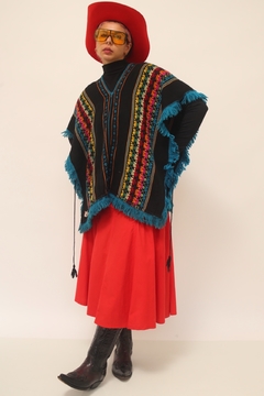 Imagem do Poncho color vintage preto