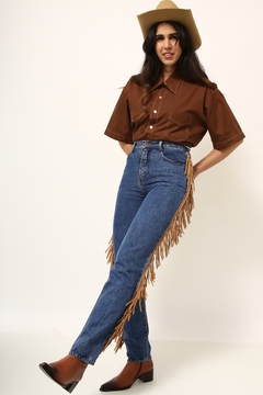calça jeans classica franja vintage - comprar online