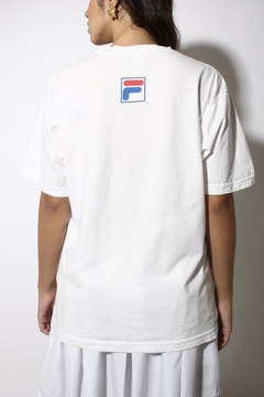 Camiseta Fila branca logo frente e costas GG - loja online