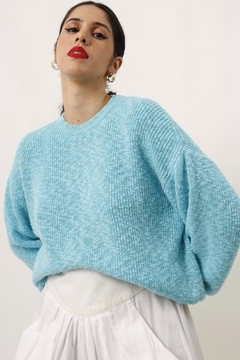 tricot azul vintage 60’s amplo