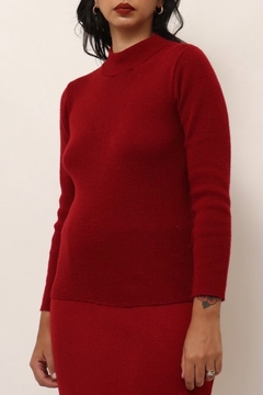 Imagem do blusa tricot marsala golinha vintage