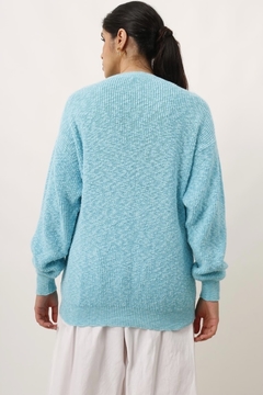 tricot azul vintage 60’s amplo - loja online