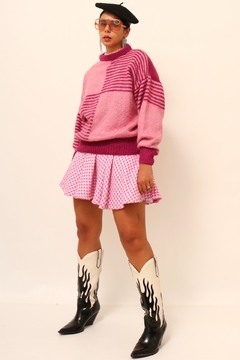 Pulover rosa recorte vintage golinha - comprar online