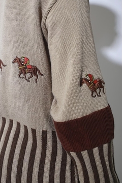 Suéter bordado cavalos polo listras na internet