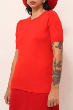 Blusa tricot zara vermelho vintage