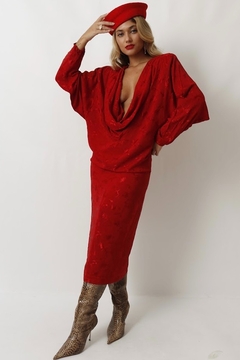 vestido vermelho decote 80’s glamour