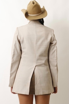 Blazer linho cru vintage ombreira - comprar online