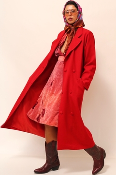 casaco vermelho forrado longo - comprar online