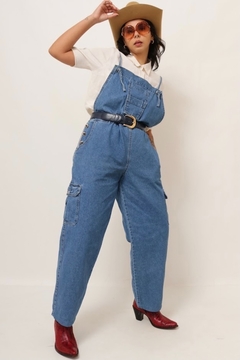 Macacao jeans azul vintage 90´s classico