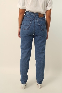 calça jeans cintura mega alta azul classica - loja online