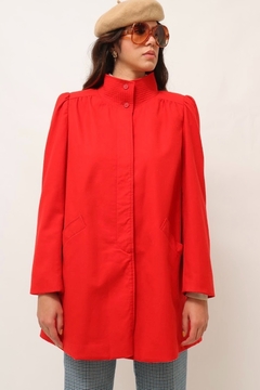 Casaco vermelho ombreira vintage 100% LÃ na internet