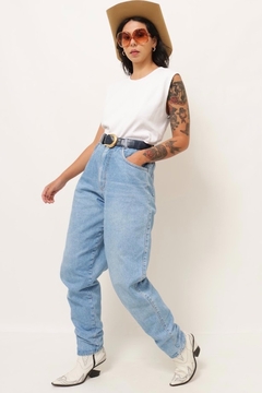 calça jeans cintura alta azul 90’s na internet