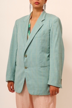 Blazer xadrez verde wool vintage