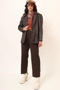 Blazer 100% couro marrom forrado - comprar online