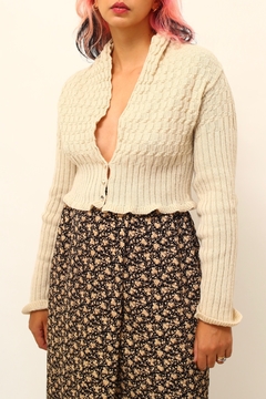 Imagem do Tricot cropped textura areia