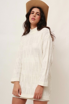 tricot gola alta vintage off white na internet