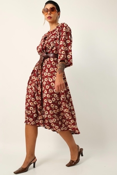 Vestido floral amplo color vintage - loja online