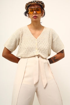 Blusa tricot creme vintage - comprar online