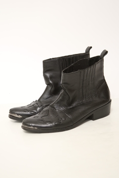 Bota cano curto ponta metal western preta 39