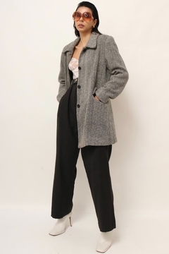 casaco listras lã forrado vintage - comprar online