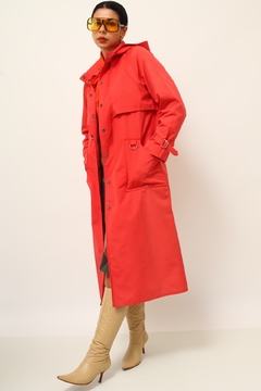 Trench Coat vermelho recortes classico - comprar online