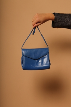 bolsa azul celeste couro vintage - comprar online