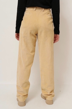 Calça reta veludo cintura mega alta vintage na internet