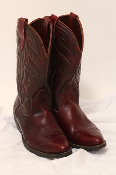 bota western 100% couro bordo classica