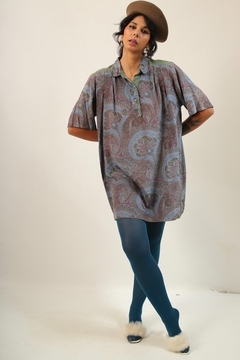 Camisa vestido ombreira ampla - loja online