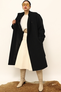 casaco preto 100 % LÃ vintage - loja online