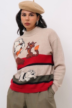 pulover vintage bichos bordados na internet