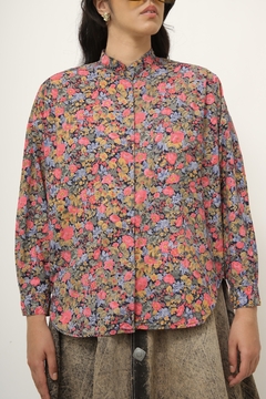 Camisa rosa flores liberty vintage - loja online