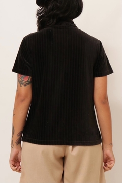 Blusa tricot preta det off white gola na internet