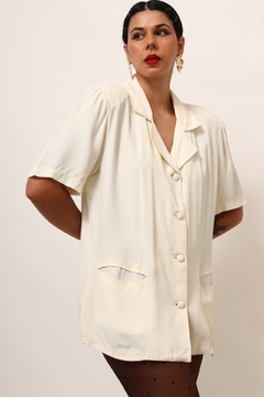 Blazer vestido estilo crepe creme 90´s na internet