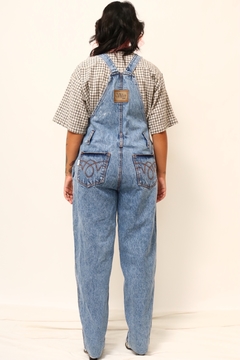 Jardineira jeans vintage algodão - comprar online